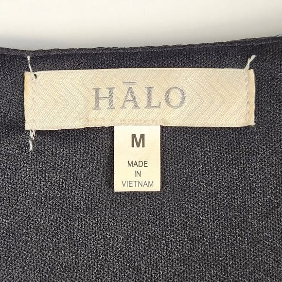 HALO Short Sleeve Romper SIze Medium Deep Plunge V Neck Wrap Style TIe - Picture 4 of 10